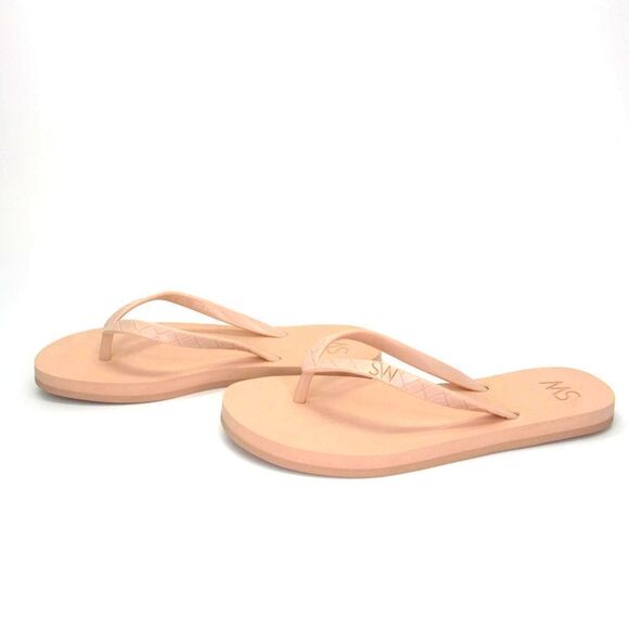 Stuart Weitzman Women’s Rubber Flip Flops in Orange Cream Sz 8 - Picture 3 of 7